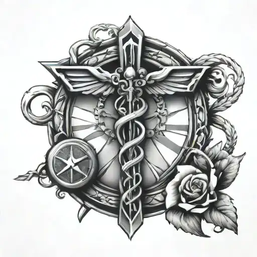 Caduceus With The Square And Compass