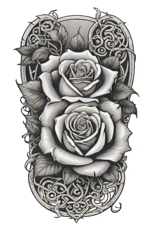 Rose Wrapped In Vines Growing With Baseball Diamond