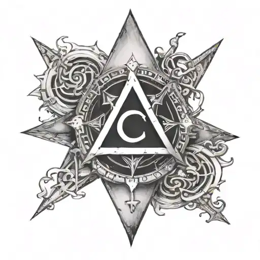 Square And Compasses And The Seven Hermetic Principles In A Circle