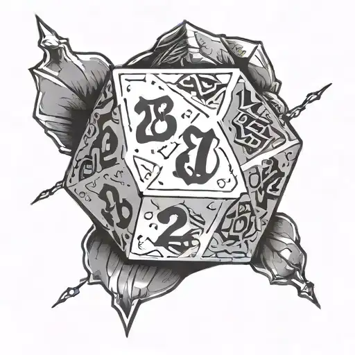A D20 Dice With Mcu Superhero Symbols