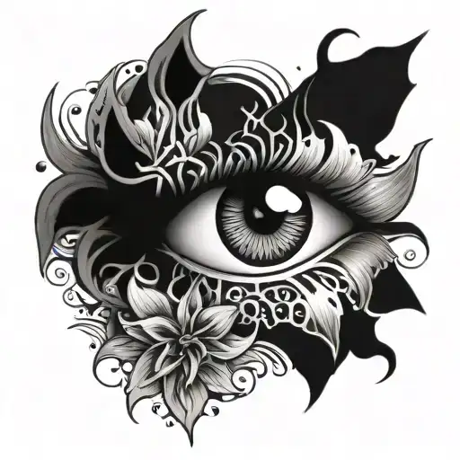 Red Spider Lilie Flower And Eye And Blood