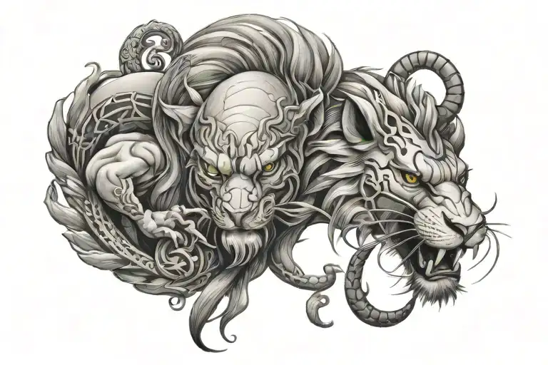 Lion And Scorpion Wrapped