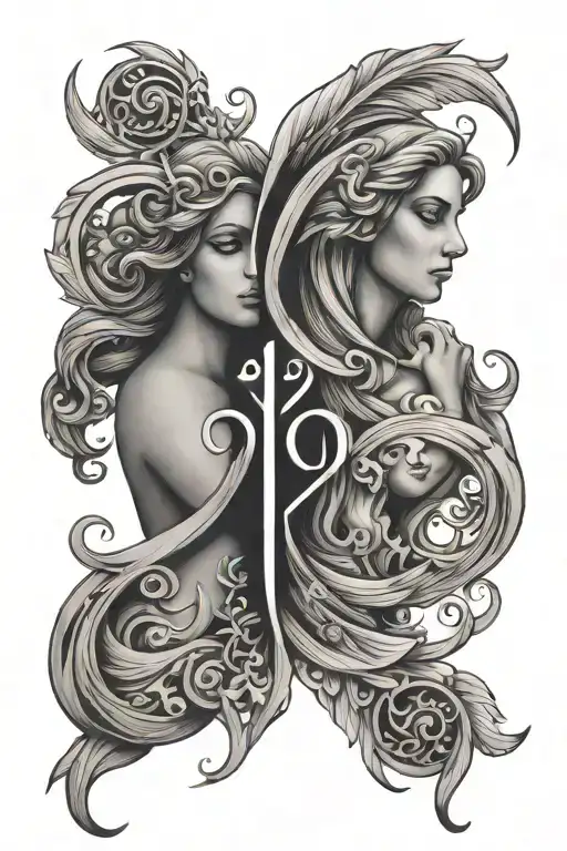 Aquarius And Virgo Zodiac Symbol Combined