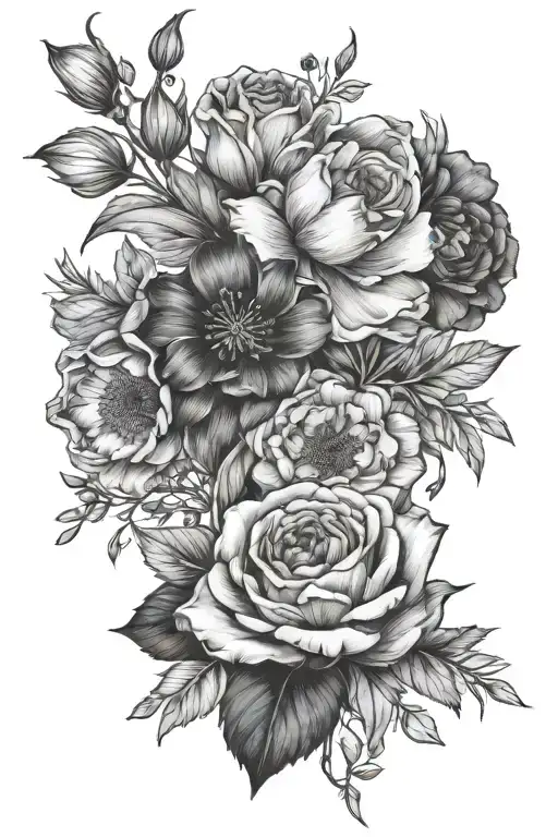 Birth Flowers Fine Line