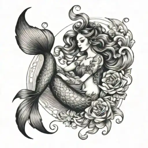Traditional Mermaid With Daughter