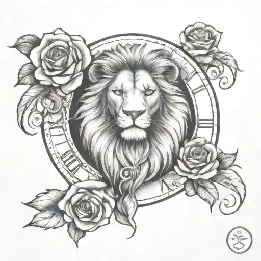 Lion Clock Rose