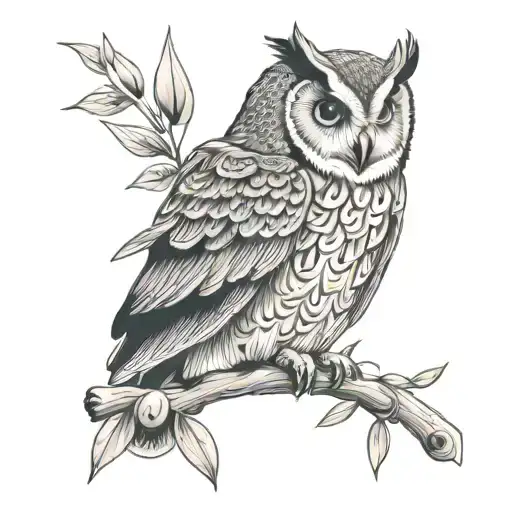 Owl With Olive Branch