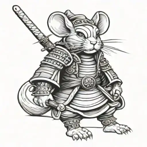 Mouse Samurai Warrior