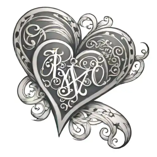 Heart With Words With Roman Numerals