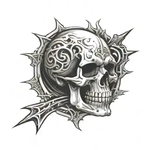 Skull With A Scar Shaped Like The Letter 'R' Integrated