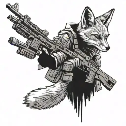 Fox With Assault Rifle