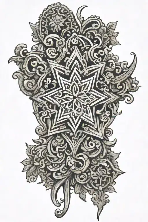 Heartagram Ornament Baroque Henna