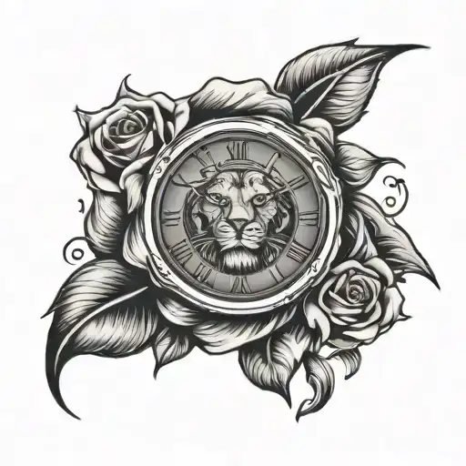 Lion Clock Rose
