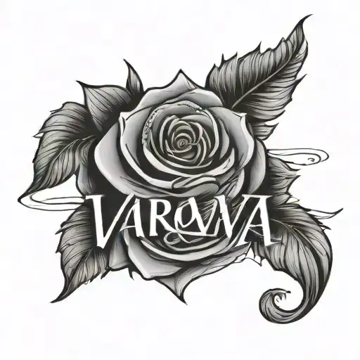 The Name Varvara With Lines Symbolizing Love And