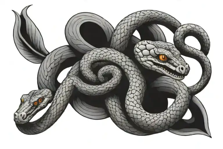 A Snake With A Scary Female Head Instead Of A Snake