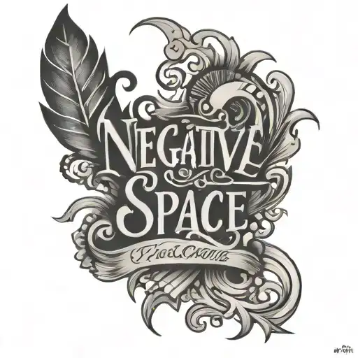 Negative Space Lettering Tattoo Design