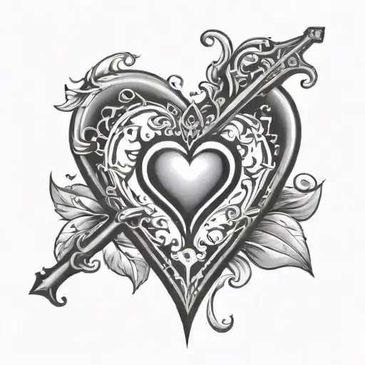 Spade With A Heart Inside Representing The Client's Love