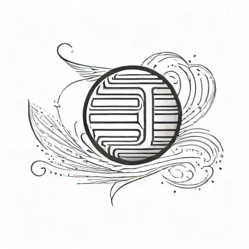 Minimalistic Tennis Ball In Egyptian Style