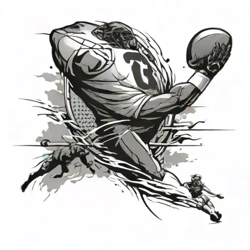 Incorporate A Football Field Into A Sleeve Design With Player Silhouettes