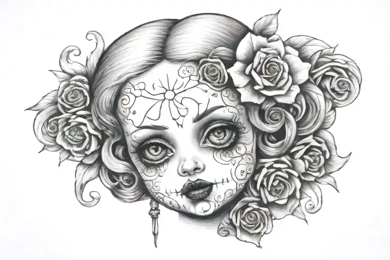 Creepy Doll Face Made