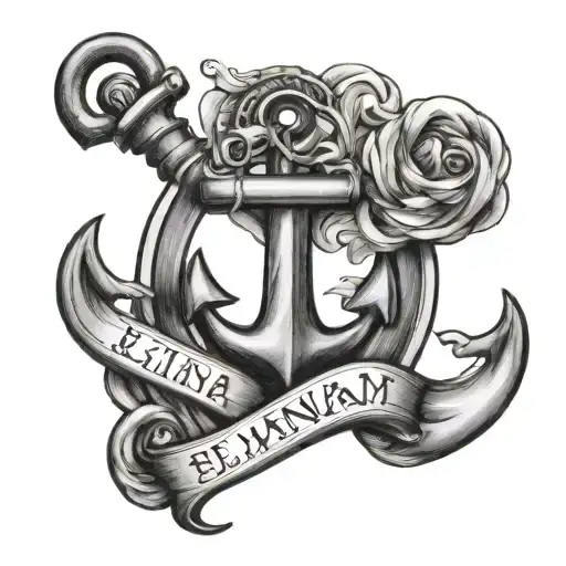 Anchor With The Name Jennifer Benjamin Elana Written Inside