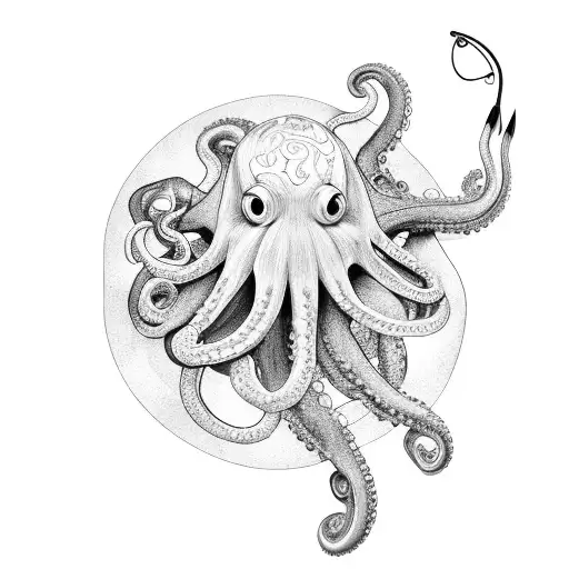 Octopus And Fishing Rods