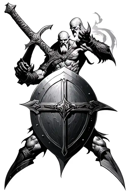 Kratos God Of War Sword Shield