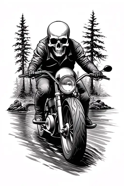 Skull Motocycle River Mindset Trail