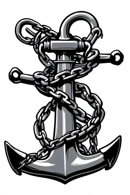 Submarine Anchor With Chain Wrapped
