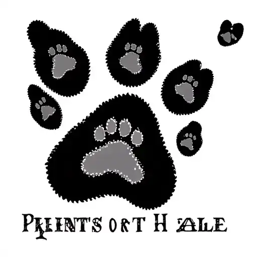 Dog Prints With Name Underneath Dot