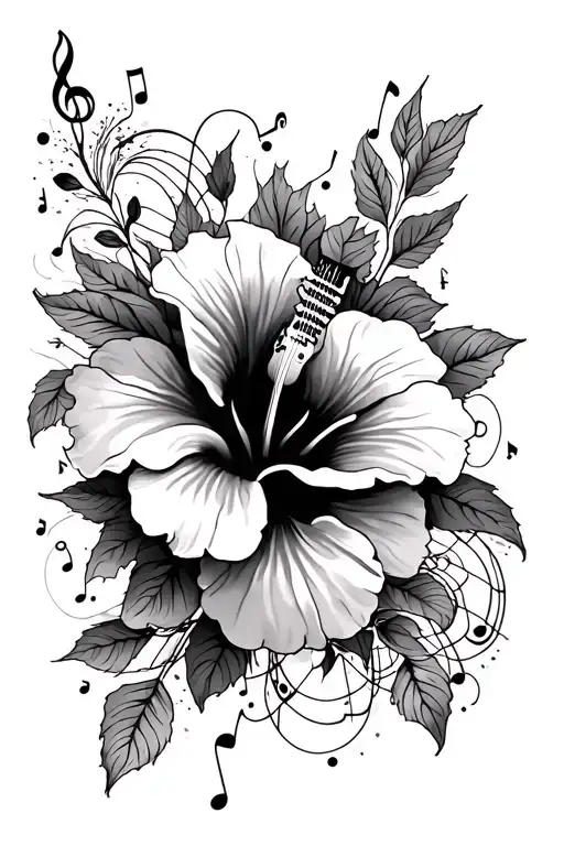 Hibiscus And Music Themed