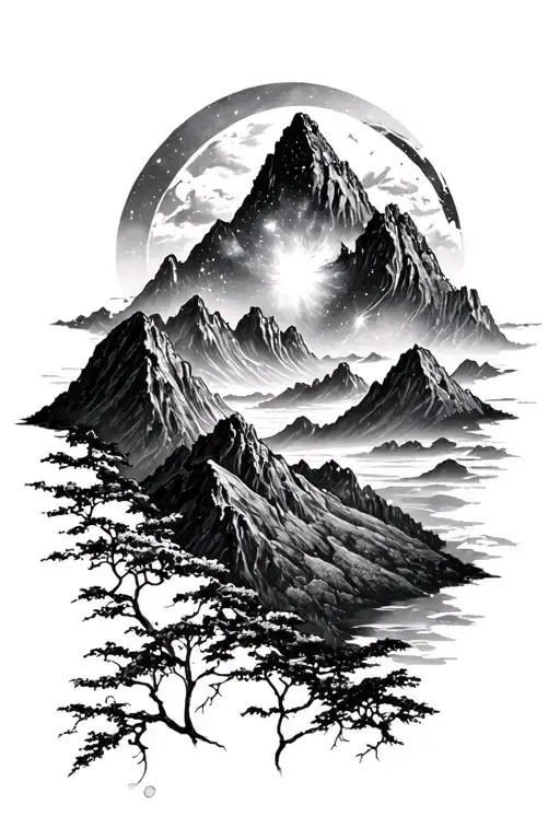 Virgo Mountains Galaxy Nature Dark