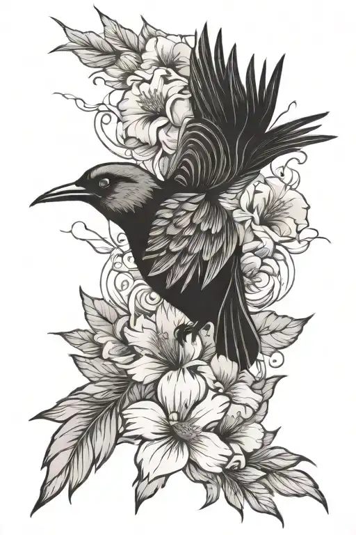 Flowers Patterns Bird Mountain Smoke