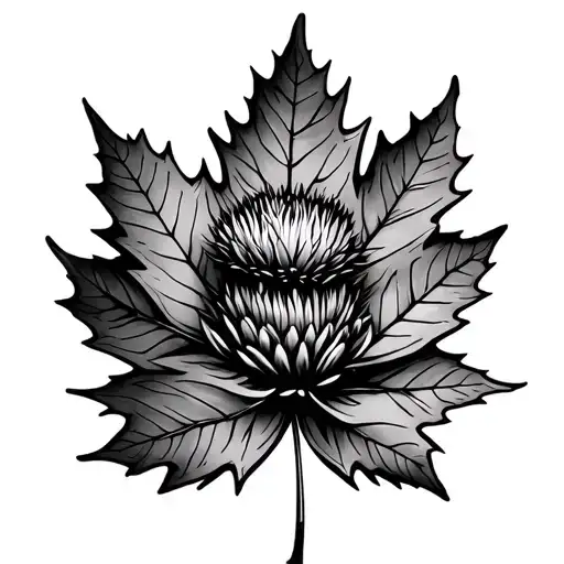 Thistle And Maple Leaf Intertwined