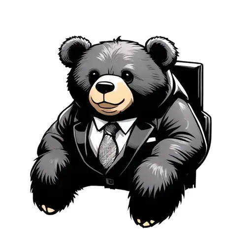 Cute Bear Dressed As A Business Boss