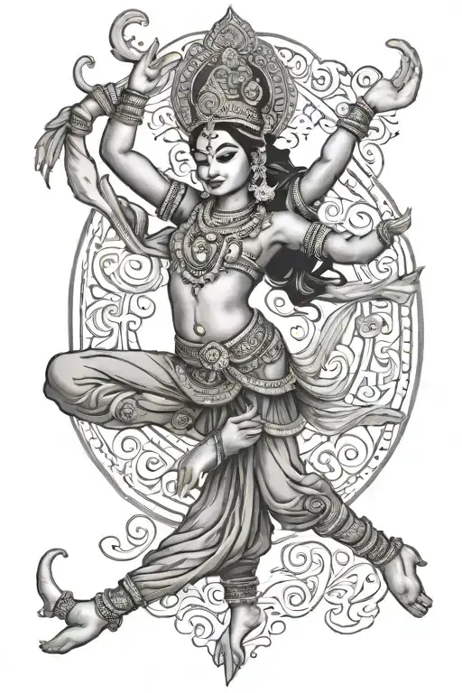 Clasical Indian Dancer In Nataraja Pose