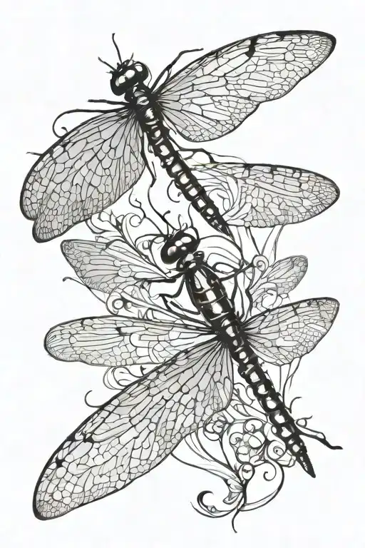 Dragonfly Silhouet That's Going In Upwards