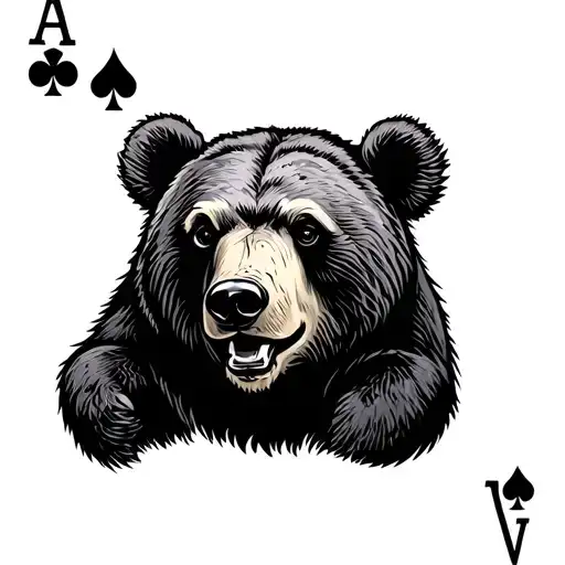 Ace Of Spades With A Bear Surrounded