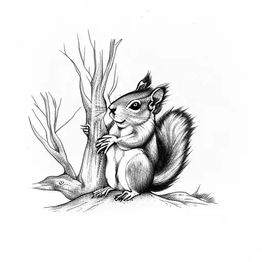 Squirrel In The Forest