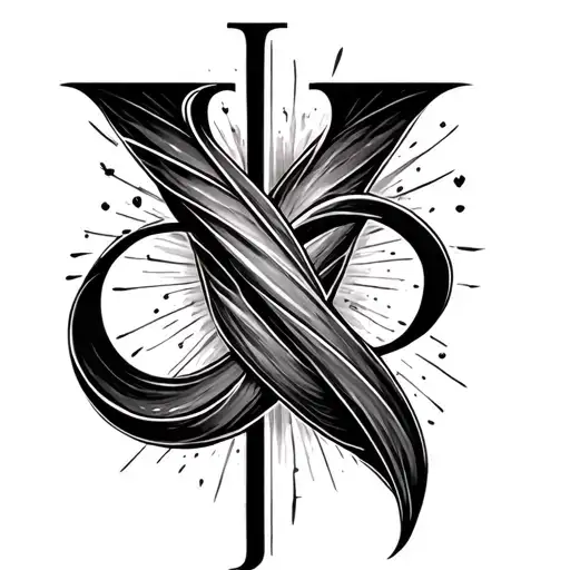 Infinity Symbol With Forever And Always Blended Into One Side And The Letter J On The Other