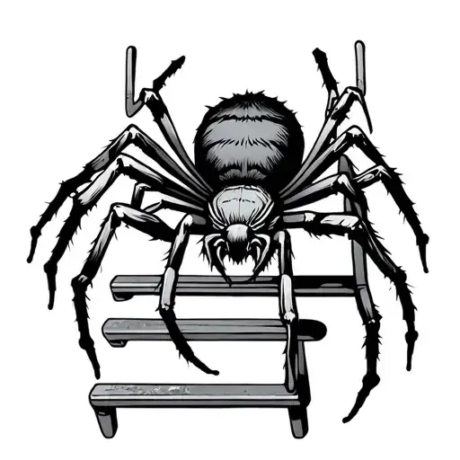 Spider On A Ladder Going