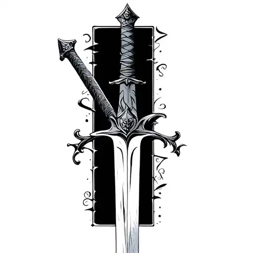 Sword With Writing Down It