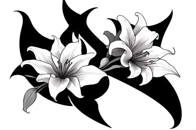 Anhk Symbol With Lillies