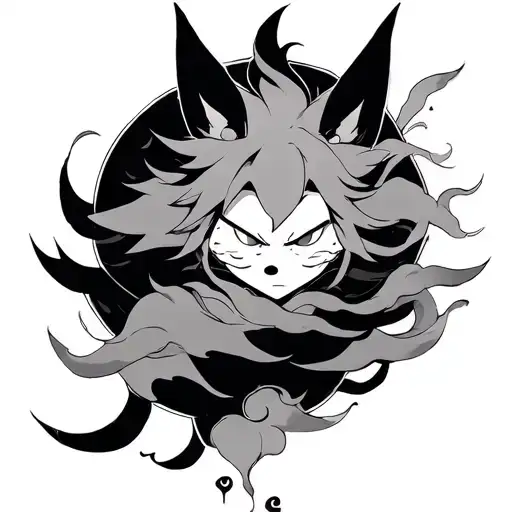 Kurama With Akatsuki Cloud Artwork