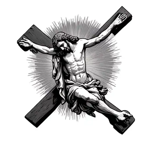 Jesus On Cross Top Of Forearm