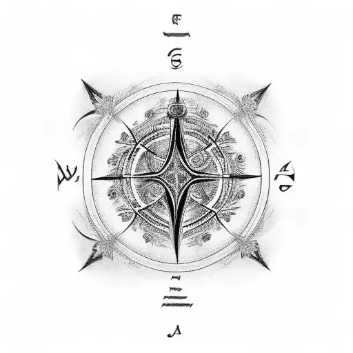 Male Shoulder Black And White Tree Of Life Compass