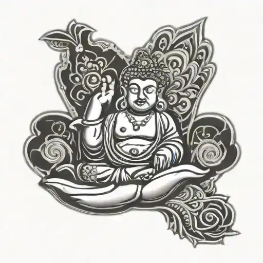 Buddha Within Hamsa Hand