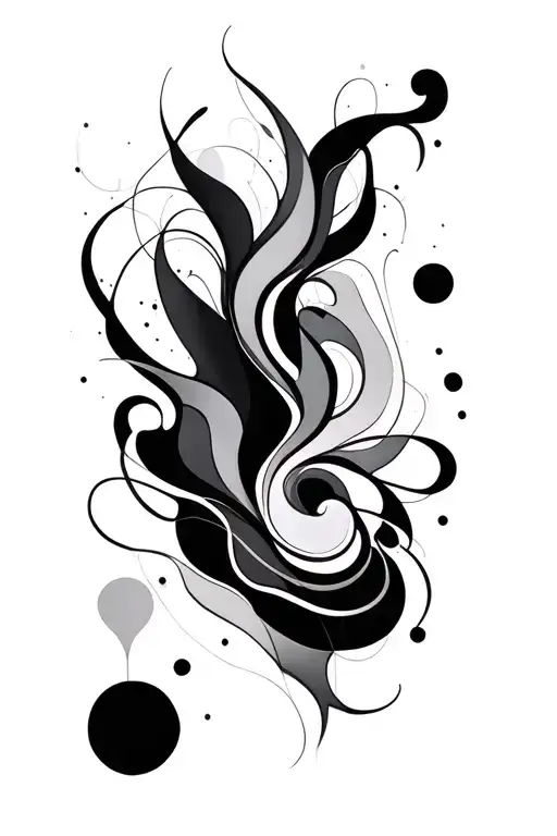 Abstraction With Fluides Line Art