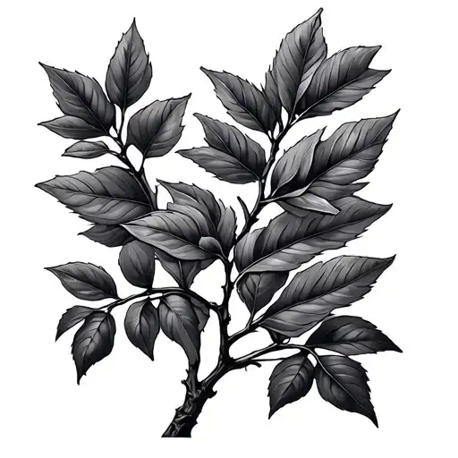 Branch Tattoo Realistic Color