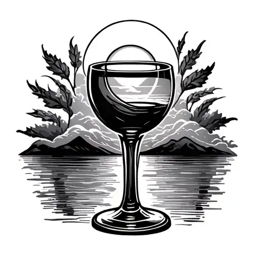 Chalice Of Wine Que Keeps Sunset And Turssol Adentro